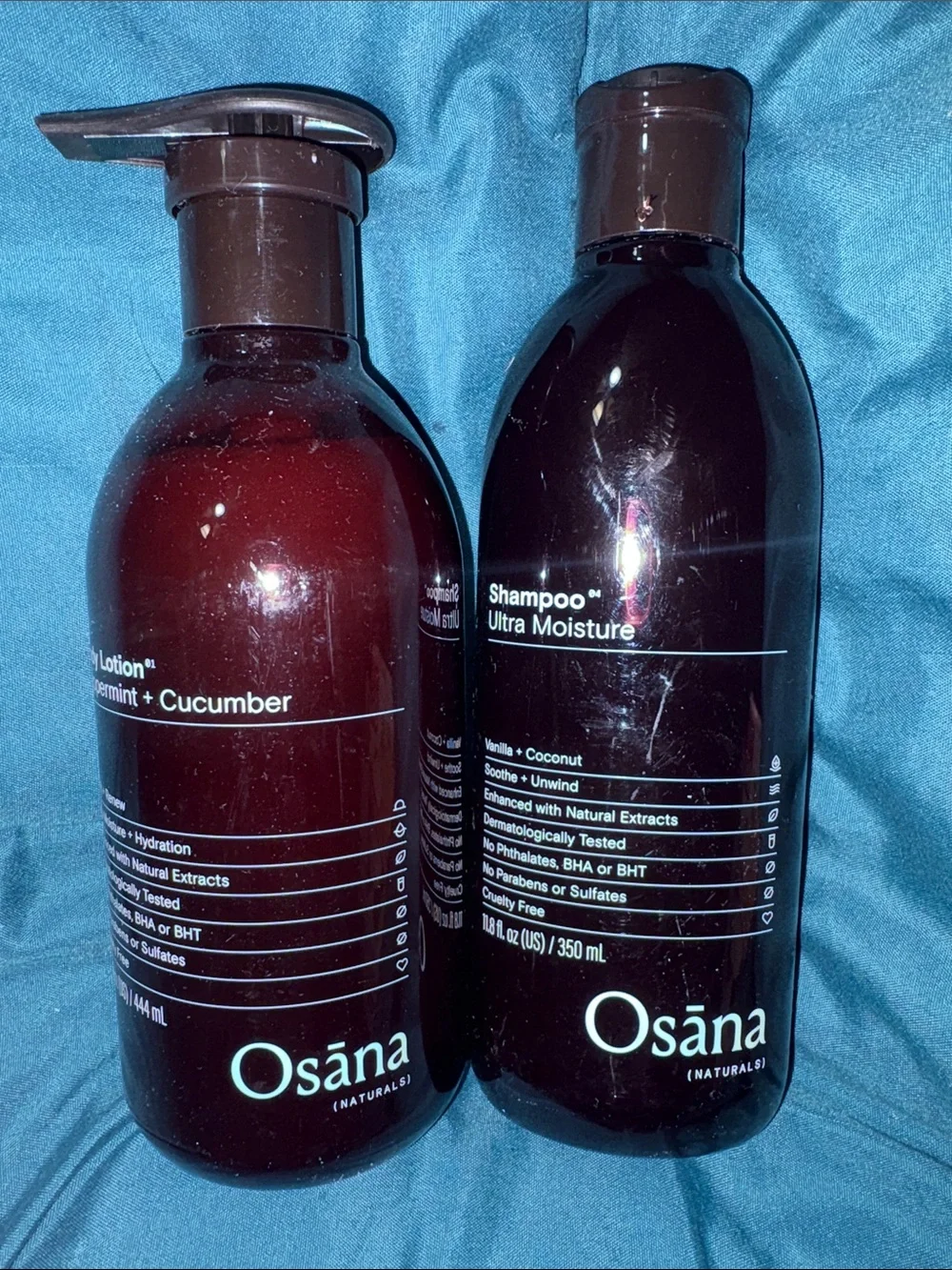 Osana - Ultra Moisture Shampoo 11.8 fl oz & Body Lotion (cucumber mint 15fl oz